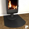 Fireplace floor made of black painted sheet metal