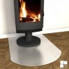 Fireplace floor plates made of noble steel