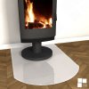 Glass fireplace floor plates - white glass - Węgier Glass