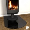 Glass fireplace floor plates - black glass - Węgier Glass