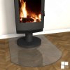 Glass fireplace floor plates - grey glass - Węgier Glass